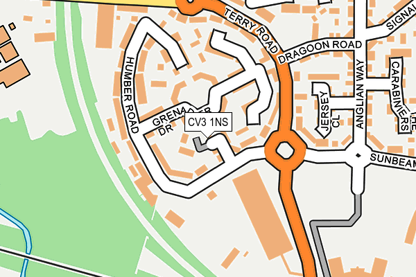 CV3 1NS map - OS OpenMap – Local (Ordnance Survey)