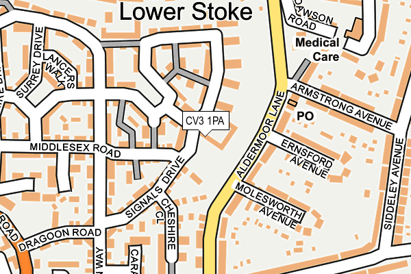 CV3 1PA map - OS OpenMap – Local (Ordnance Survey)