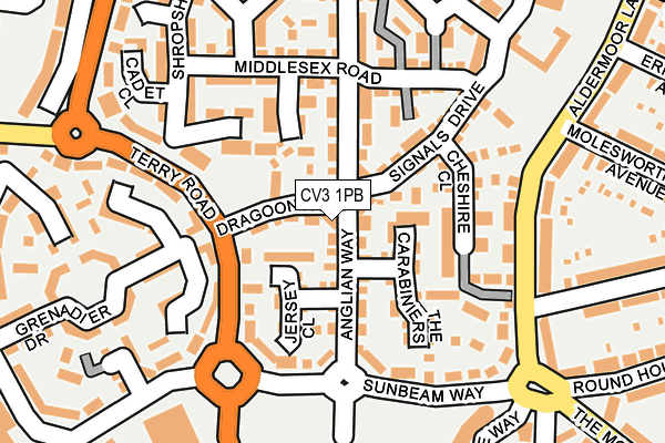 CV3 1PB map - OS OpenMap – Local (Ordnance Survey)