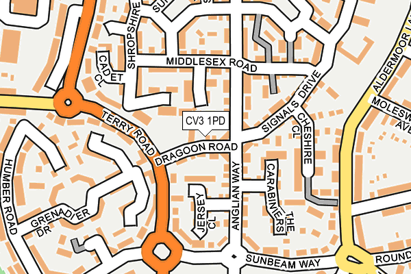 CV3 1PD map - OS OpenMap – Local (Ordnance Survey)