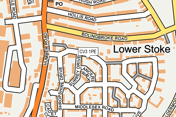 CV3 1PE map - OS OpenMap – Local (Ordnance Survey)