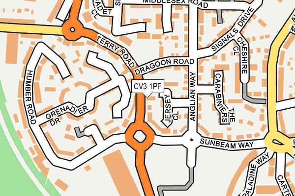 CV3 1PF map - OS OpenMap – Local (Ordnance Survey)