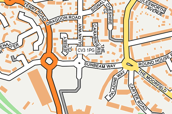CV3 1PG map - OS OpenMap – Local (Ordnance Survey)