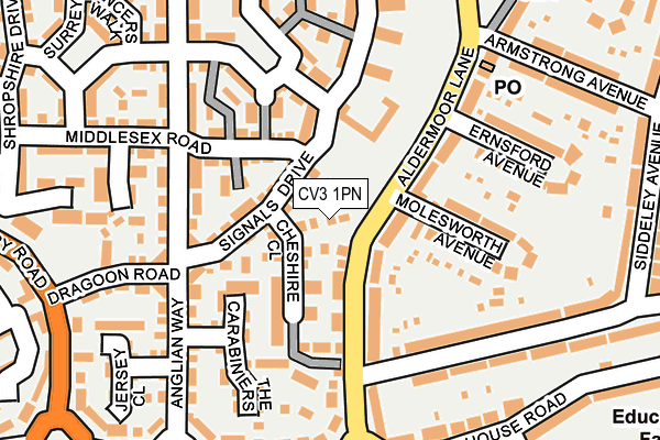 CV3 1PN map - OS OpenMap – Local (Ordnance Survey)