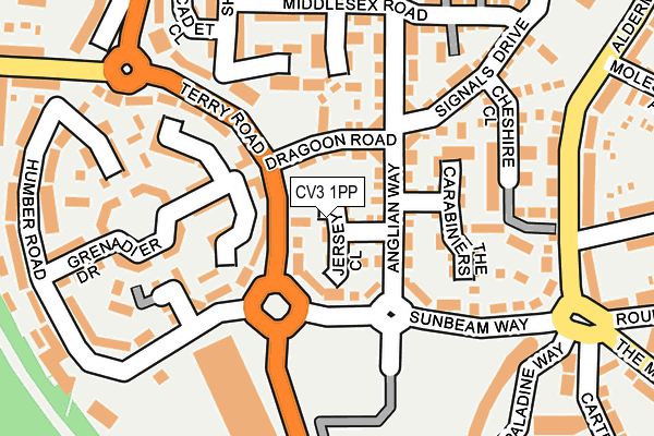 CV3 1PP map - OS OpenMap – Local (Ordnance Survey)