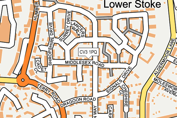 CV3 1PQ map - OS OpenMap – Local (Ordnance Survey)