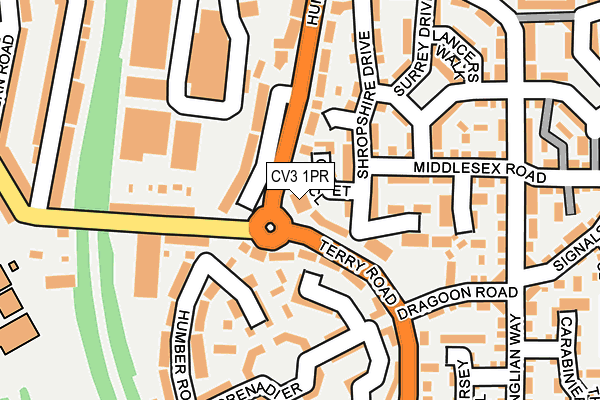 CV3 1PR map - OS OpenMap – Local (Ordnance Survey)