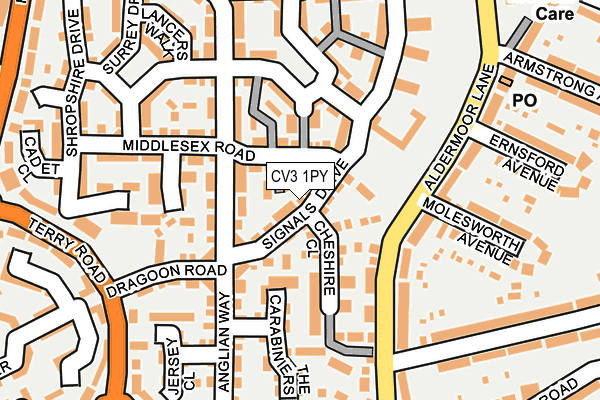 CV3 1PY map - OS OpenMap – Local (Ordnance Survey)
