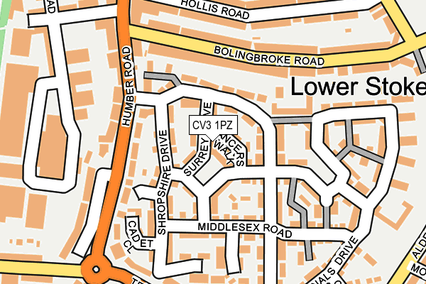 CV3 1PZ map - OS OpenMap – Local (Ordnance Survey)