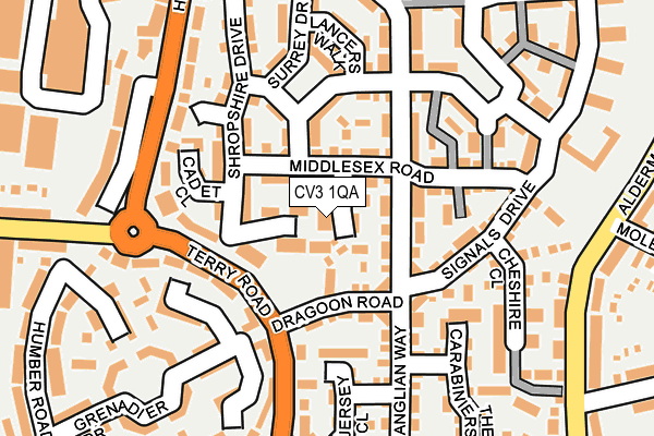 CV3 1QA map - OS OpenMap – Local (Ordnance Survey)