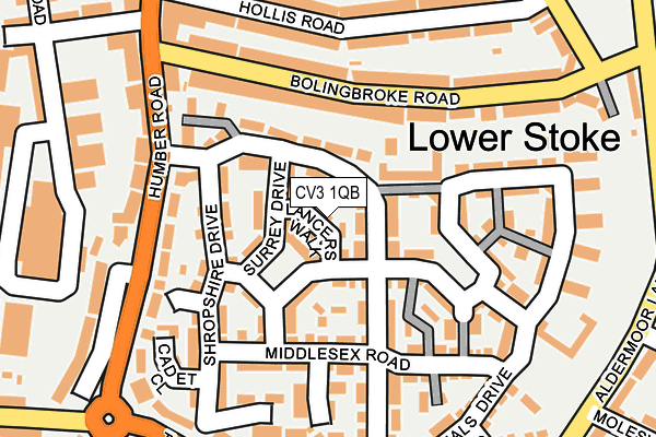 CV3 1QB map - OS OpenMap – Local (Ordnance Survey)