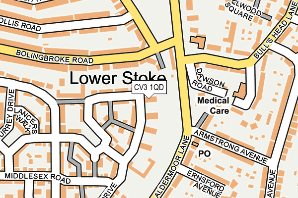 CV3 1QD map - OS OpenMap – Local (Ordnance Survey)