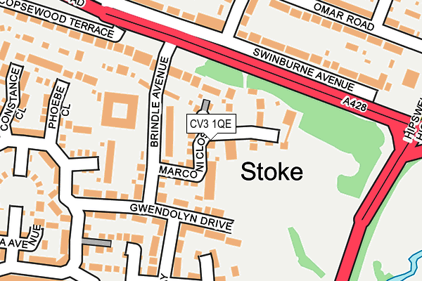 CV3 1QE map - OS OpenMap – Local (Ordnance Survey)