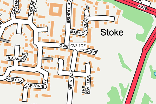 CV3 1QF map - OS OpenMap – Local (Ordnance Survey)