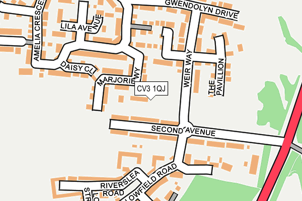 CV3 1QJ map - OS OpenMap – Local (Ordnance Survey)