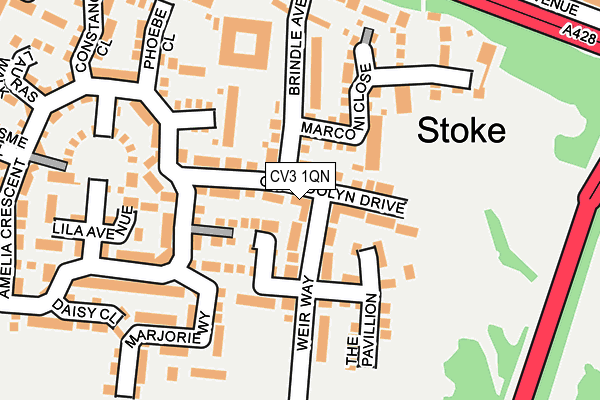 CV3 1QN map - OS OpenMap – Local (Ordnance Survey)