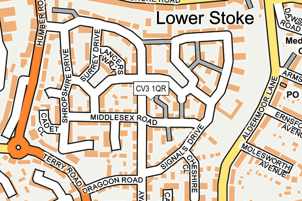 CV3 1QR map - OS OpenMap – Local (Ordnance Survey)