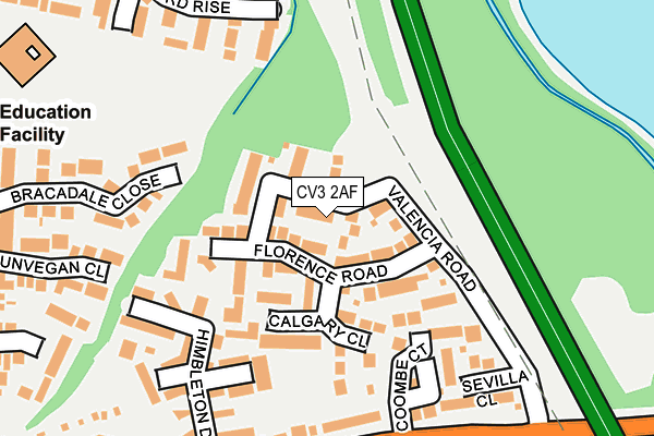 CV3 2AF map - OS OpenMap – Local (Ordnance Survey)