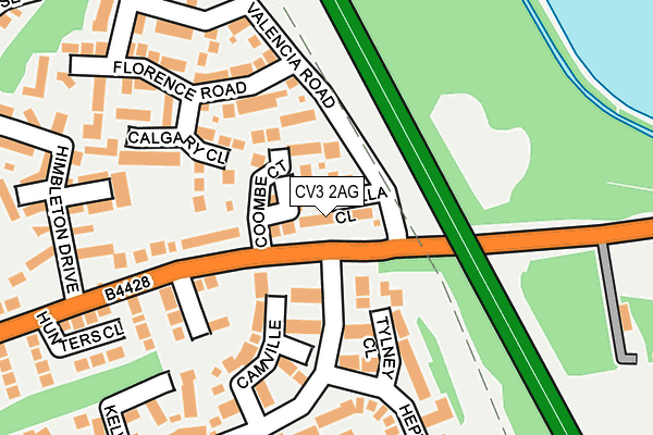 CV3 2AG map - OS OpenMap – Local (Ordnance Survey)