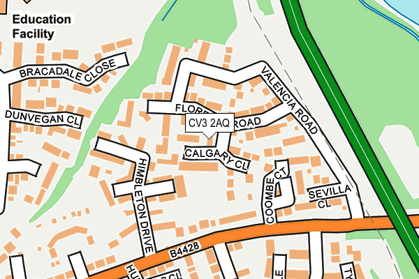 CV3 2AQ map - OS OpenMap – Local (Ordnance Survey)
