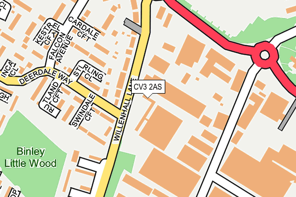 CV3 2AS map - OS OpenMap – Local (Ordnance Survey)