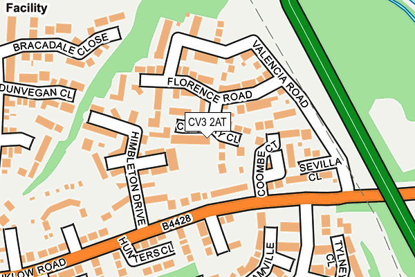 CV3 2AT map - OS OpenMap – Local (Ordnance Survey)