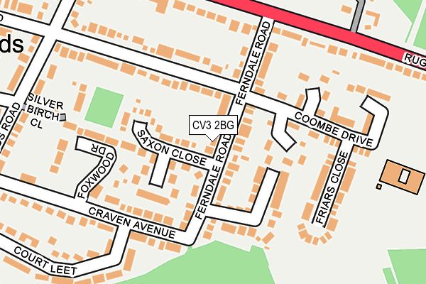 CV3 2BG map - OS OpenMap – Local (Ordnance Survey)