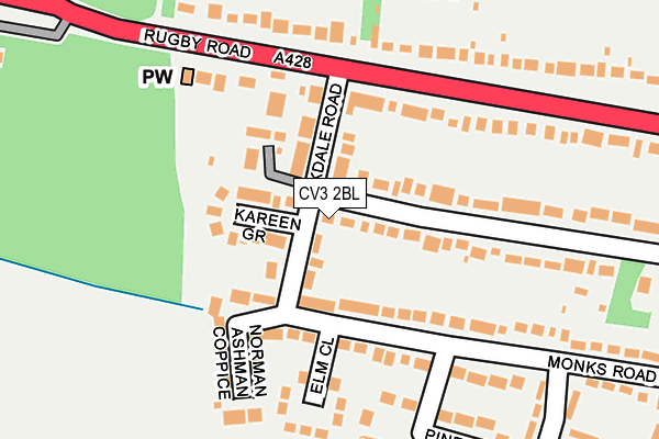 CV3 2BL map - OS OpenMap – Local (Ordnance Survey)