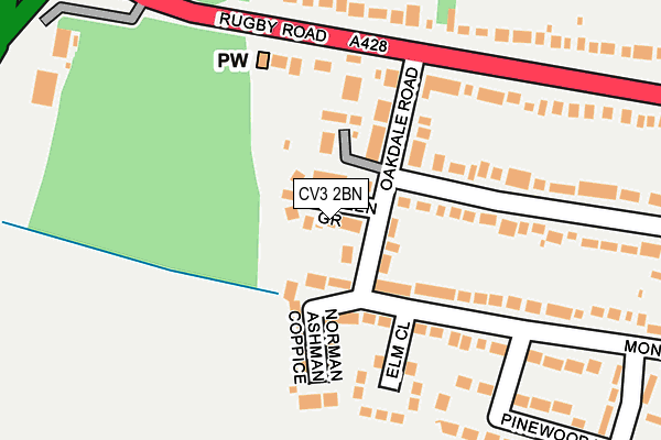 CV3 2BN map - OS OpenMap – Local (Ordnance Survey)