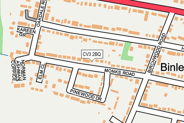 CV3 2BQ map - OS OpenMap – Local (Ordnance Survey)