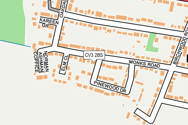 CV3 2BS map - OS OpenMap – Local (Ordnance Survey)