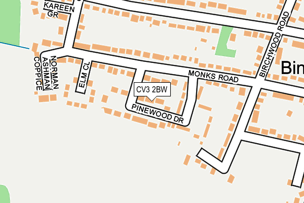 CV3 2BW map - OS OpenMap – Local (Ordnance Survey)
