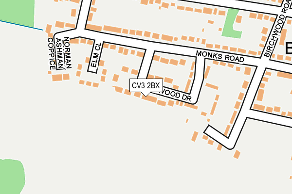 CV3 2BX map - OS OpenMap – Local (Ordnance Survey)