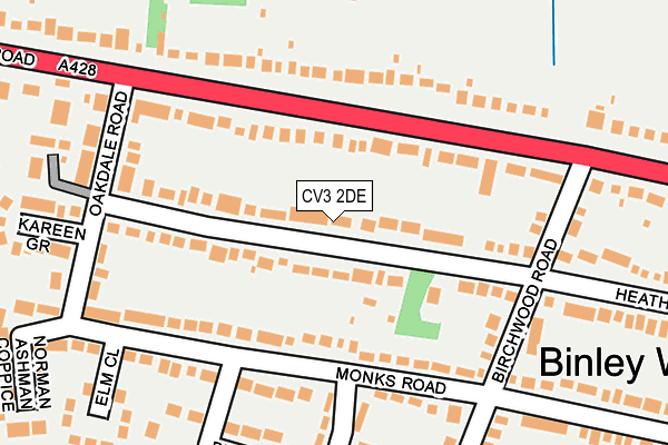 CV3 2DE map - OS OpenMap – Local (Ordnance Survey)