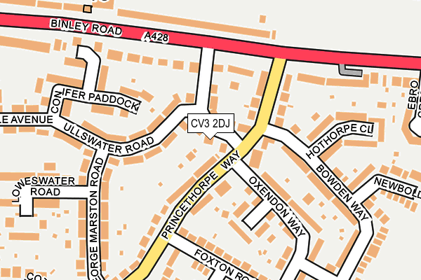 CV3 2DJ map - OS OpenMap – Local (Ordnance Survey)