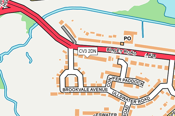 CV3 2DN map - OS OpenMap – Local (Ordnance Survey)