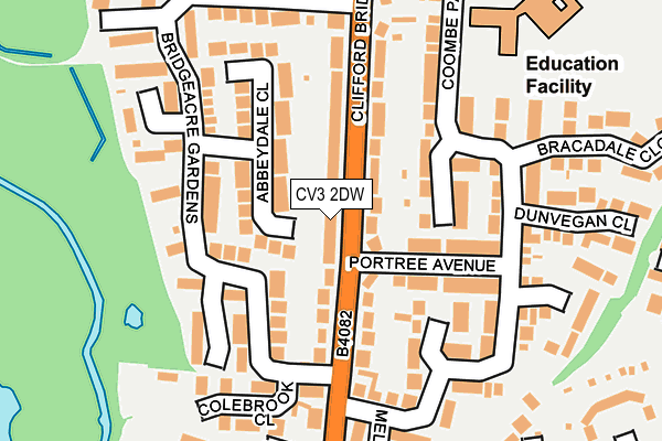 CV3 2DW map - OS OpenMap – Local (Ordnance Survey)