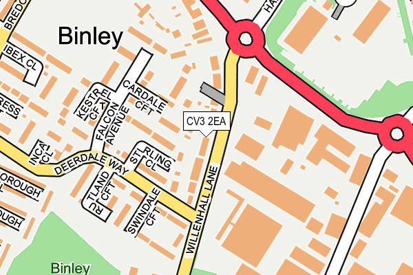 CV3 2EA map - OS OpenMap – Local (Ordnance Survey)