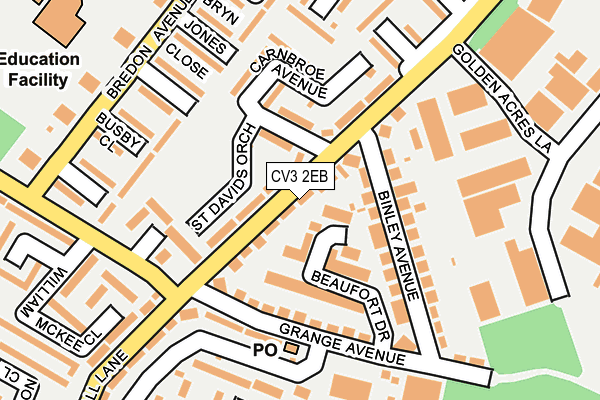 CV3 2EB map - OS OpenMap – Local (Ordnance Survey)