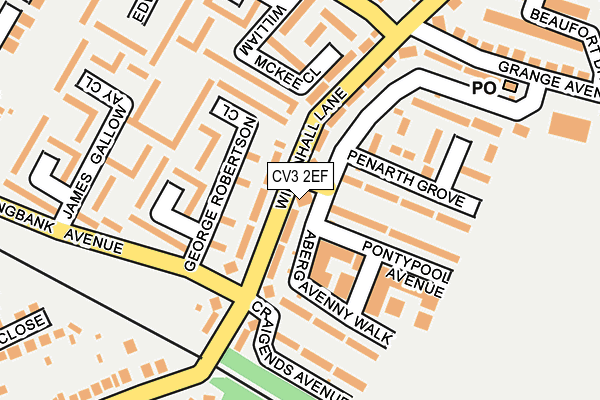 CV3 2EF map - OS OpenMap – Local (Ordnance Survey)