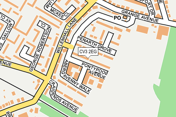 CV3 2EG map - OS OpenMap – Local (Ordnance Survey)