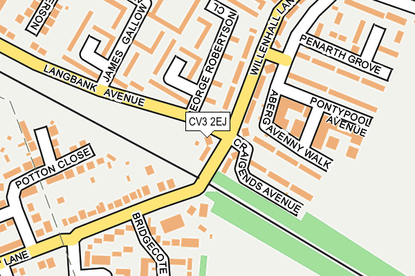 CV3 2EJ map - OS OpenMap – Local (Ordnance Survey)