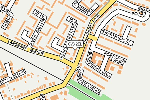 CV3 2EL map - OS OpenMap – Local (Ordnance Survey)