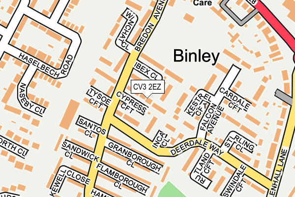 CV3 2EZ map - OS OpenMap – Local (Ordnance Survey)