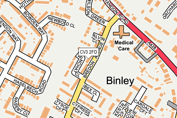 CV3 2FD map - OS OpenMap – Local (Ordnance Survey)