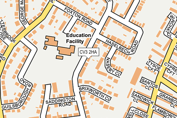 CV3 2HA map - OS OpenMap – Local (Ordnance Survey)