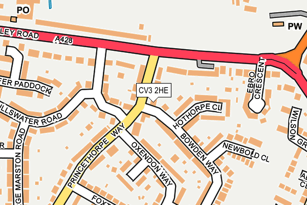 CV3 2HE map - OS OpenMap – Local (Ordnance Survey)