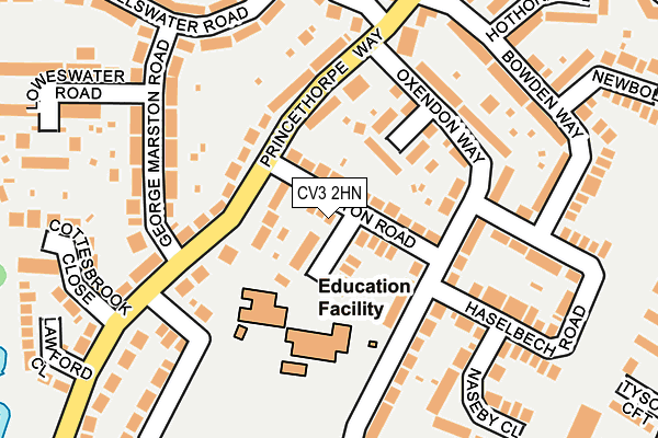 CV3 2HN map - OS OpenMap – Local (Ordnance Survey)