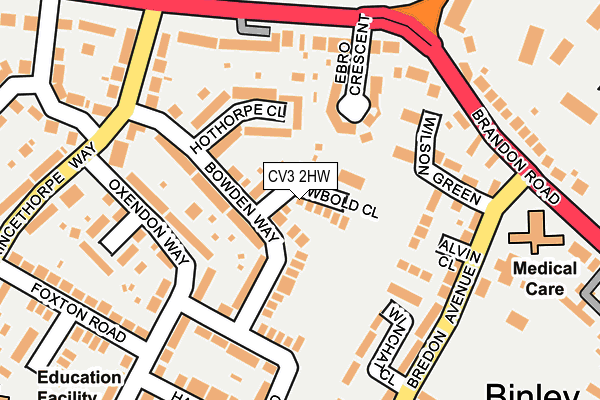 CV3 2HW map - OS OpenMap – Local (Ordnance Survey)