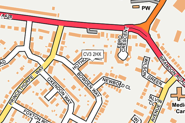 CV3 2HX map - OS OpenMap – Local (Ordnance Survey)